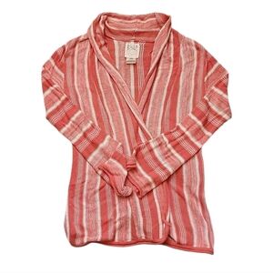 EUC Billabong Orange Open Front Striped Cardigan Size S